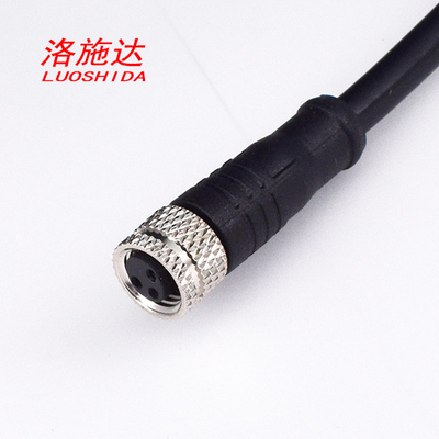 Schwarzes Kabel-Verbindungsstück, das weibliches gerades Kabel des Verbindungsstück-M8 für alles M8 3 Pin Inductive Proximity Sensor Switch passt