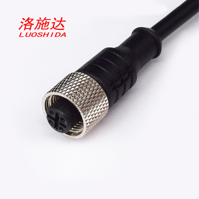 4 weibliches gerades Verbindungsstück-Kabel Pin Cable Connector Fittings M12 für allen induktiven M12 Annäherungssensor-Schalter